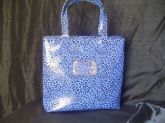 bolsa azul croco